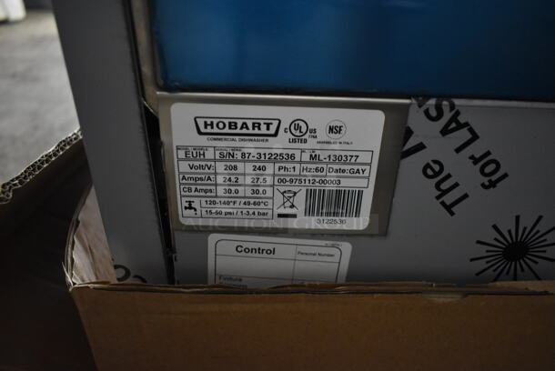 BRAND NEW SCRATCH AND DENT! Hobart EUH Ecoline Stainless Steel Commercial Undercounter Dishwasher. 208/240 Volts, 1 Phase.  - Image 7 of 7