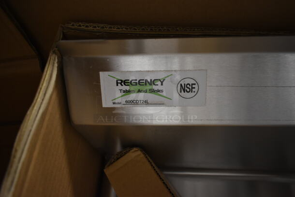 BRAND NEW SCRATCH AND DENT! Regency 600CDT24L Stainless Steel Commercial Left Side Dishwasher Table - Image 4 of 5