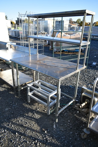 Stainless Steel Commercial Table w/ 2 Tier Over Shelf.