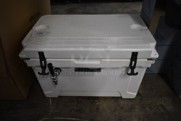 BRAND NEW SCRATCH AND DENT! CaterGator JB45WH White 1 Faucet 47 Qt. Insulated Jockey Box with 69 ft. Coil - Image 1 of 7