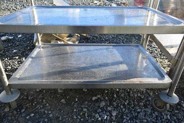 Stainless Steel Commercial 2 Tier Cart on Commercial Casters. - Image 4 of 4