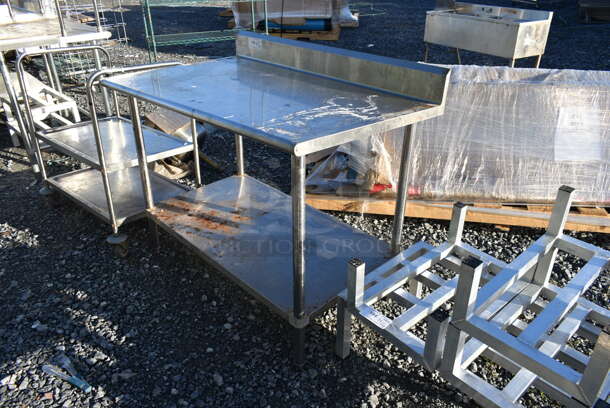Stainless Steel Commercial Table w/ Back Splash and Under Shelf. - Image 2 of 4