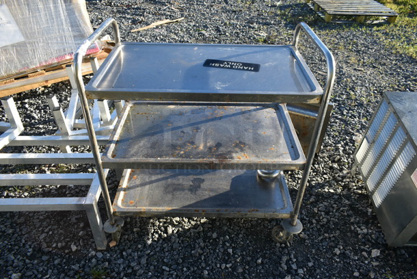 Stainless Steel Commercial  3 Tier Cart on Commercial Casters. - Image 1 of 5