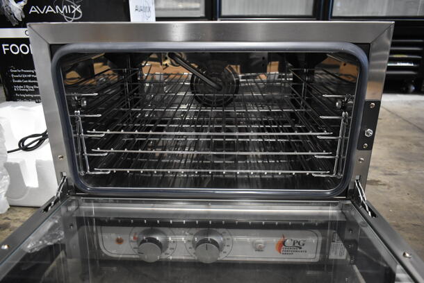 BRAND NEW SCRATCH AND DENT! Cooking Performance Group CPG 351COHT3A Stainless Steel Commercial Countertop Electric Powered Convection Oven. 110 Volts, 1 Phase. Tested and Working! - Image 4 of 6