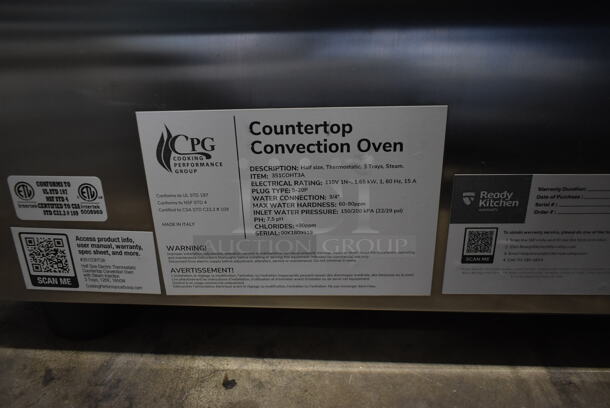BRAND NEW SCRATCH AND DENT! Cooking Performance Group CPG 351COHT3A Stainless Steel Commercial Countertop Electric Powered Convection Oven. 110 Volts, 1 Phase. Tested and Working! - Image 5 of 6