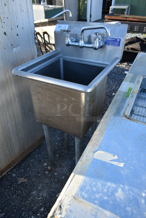 Stainless Steel Commercial Single Bay Sink w/ Faucet and Handles. - Image 2 of 5