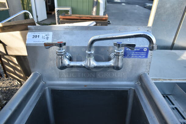 Stainless Steel Commercial Single Bay Sink w/ Faucet and Handles. - Image 3 of 5
