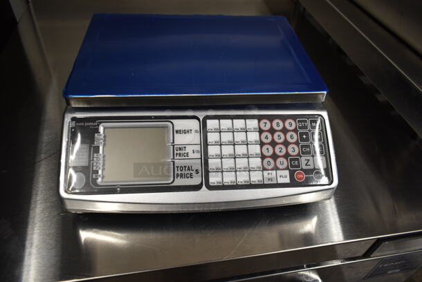 BRAND NEW SCRATCH AND DENT! San Jamar SCDG30LFT Stainless Steel Commercial Countertop 30 Pound Capacity Scale. Tested and Working! - Image 5 of 7