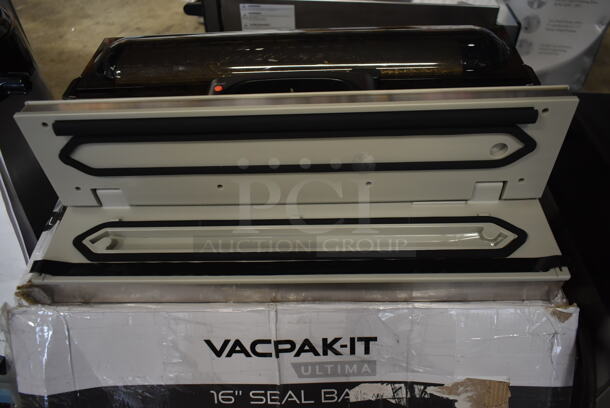 BRAND NEW SCRATCH AND DENT! Vacpak-it 186UVME12SS Stainless Steel Commercial Countertop External Vacuum Sealer w/ 12" Seal Bar. 120 Volts, 1 Phase. Tested and Working! - Image 4 of 7