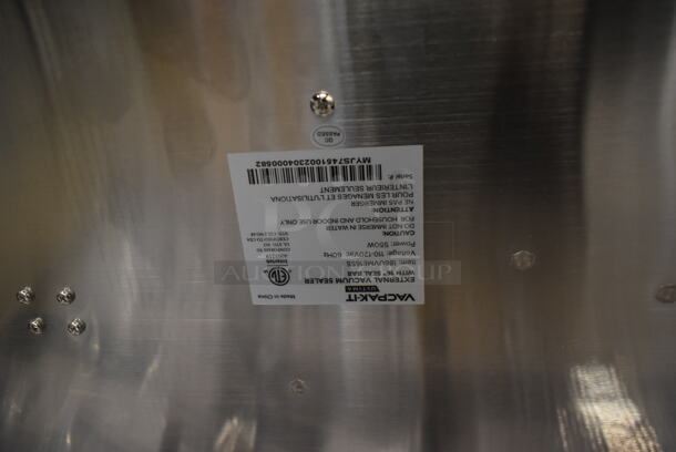 BRAND NEW SCRATCH AND DENT! Vacpak-it 186UVME12SS Stainless Steel Commercial Countertop External Vacuum Sealer w/ 12" Seal Bar. 120 Volts, 1 Phase. Tested and Working! - Image 6 of 7
