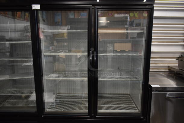 2017 True  GDM-49F-HC-TSL01 ENERGY STAR Metal Commercial 2 Door Reach In Freezer Merchandiser w/ Poly Coated Racks on Commercial Casters. 115/208-230 Volts, 1 Phase.
 - Image 3 of 8
