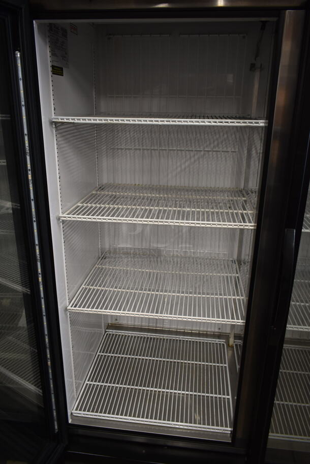 2017 True  GDM-49F-HC-TSL01 ENERGY STAR Metal Commercial 2 Door Reach In Freezer Merchandiser w/ Poly Coated Racks on Commercial Casters. 115/208-230 Volts, 1 Phase.
 - Image 5 of 8