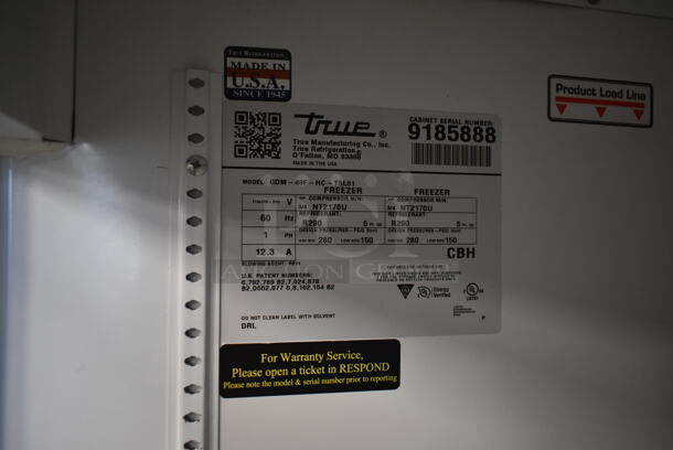 2017 True  GDM-49F-HC-TSL01 ENERGY STAR Metal Commercial 2 Door Reach In Freezer Merchandiser w/ Poly Coated Racks on Commercial Casters. 115/208-230 Volts, 1 Phase.
 - Image 6 of 8