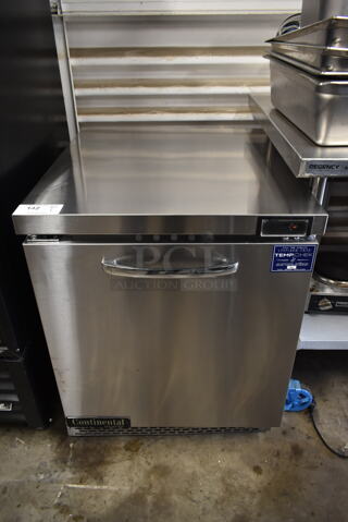 2019 Continental SW27N Stainless Steel Commercial Single Door Undercounter Cooler. 115 Volts, 1 Phase. Tested and Working!