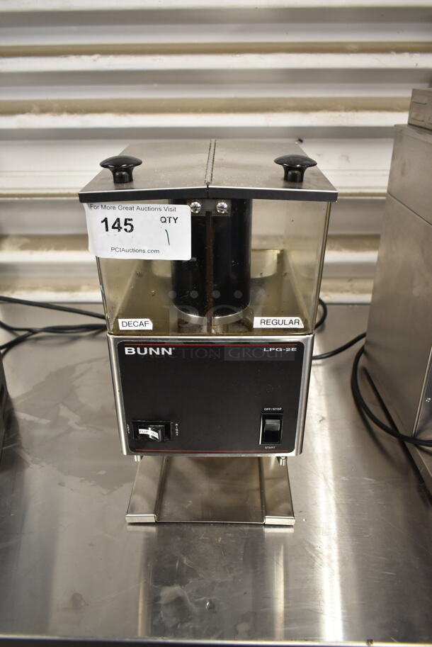 2017 Bunn LPG-2E Stainless Steel Commercial Countertop Coffee Bean Grinder. 120 Volts, 1 Phase. Tested and Working! - Image 1 of 8