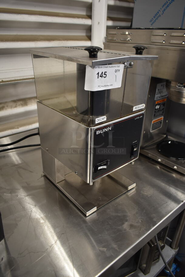 2017 Bunn LPG-2E Stainless Steel Commercial Countertop Coffee Bean Grinder. 120 Volts, 1 Phase. Tested and Working! - Image 2 of 8