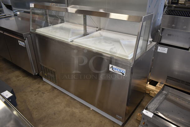 BRAND NEW SCRATCH AND DENT! Avantco Stainless Steel Commercial Ice Cream Dipping Cabinet w/ Poly Bucket Collars. 115 Volts, 1 Phase. Tested and Working! - Image 1 of 6