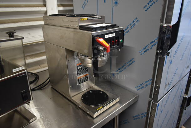 2019 Bunn CWTF15 Stainless Steel Commercial Countertop 3 Burner Coffee Machine w/ Hot Water Dispenser and Metal Brew Basket. 120 Volts, 1 Phase.  - Image 2 of 7