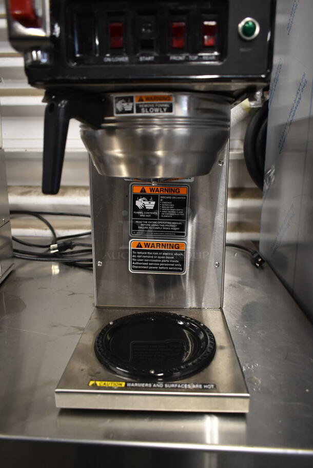 2019 Bunn CWTF15 Stainless Steel Commercial Countertop 3 Burner Coffee Machine w/ Hot Water Dispenser and Metal Brew Basket. 120 Volts, 1 Phase.  - Image 5 of 7