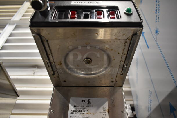 2019 Bunn CWTF15 Stainless Steel Commercial Countertop 3 Burner Coffee Machine w/ Hot Water Dispenser and Metal Brew Basket. 120 Volts, 1 Phase.  - Image 6 of 7