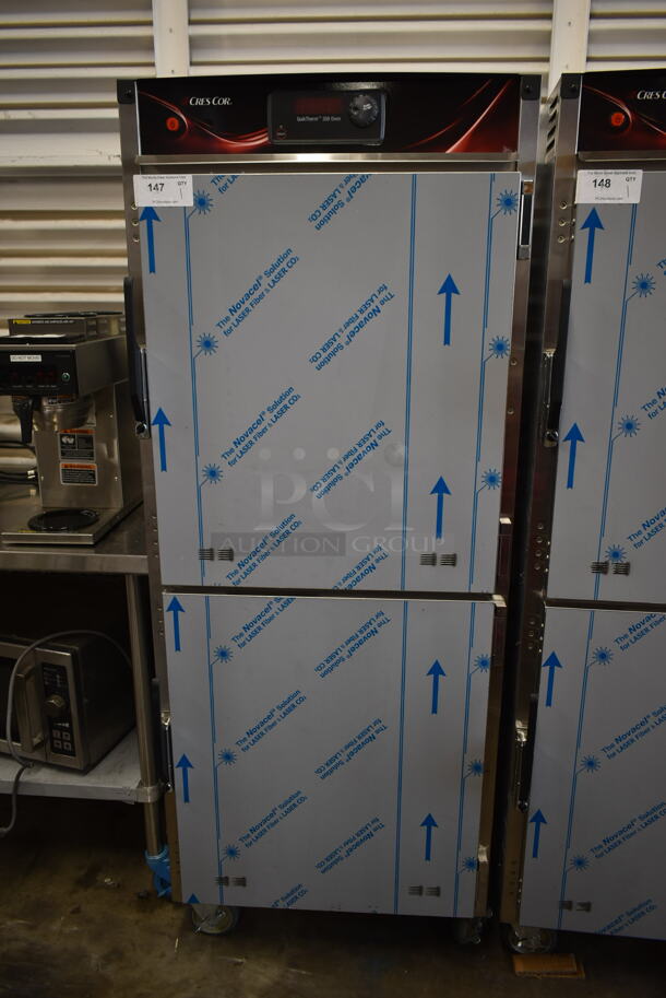 BRAND NEW! CresCor RO151FUA3502063 Quiktherm 350 Stainless Steel Commercial 2 Half Size Door 350 Degree Oven on Commercial Casters. 208 Volts, 3 Phase. Stock Pictures Used. - Image 2 of 8