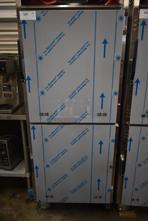 BRAND NEW! CresCor RO151FUA3502063 Quiktherm 350 Stainless Steel Commercial 2 Half Size Door 350 Degree Oven on Commercial Casters. 208 Volts, 3 Phase. Stock Pictures Used. - Image 4 of 8