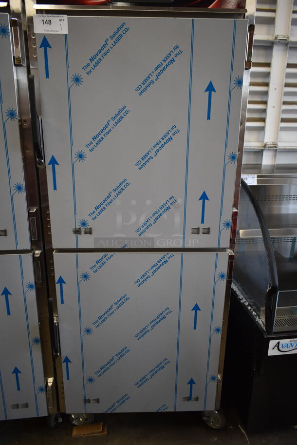 BRAND NEW! CresCor RO151FUA3502063 Quiktherm 350 Stainless Steel Commercial 2 Half Size Door 350 Degree Oven on Commercial Casters. 208 Volts, 3 Phase. Stock Pictures Used. - Image 4 of 8