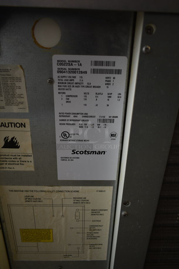 Scotsman C0522SA-1A Prodigy Stainless Steel Commercial Ice Head. 115 Volts, 1 Phase.  - Image 4 of 4