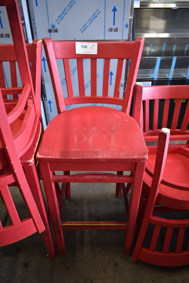 7 Red Bar Height Chairs. 7 Times Your Bid! - Image 3 of 5