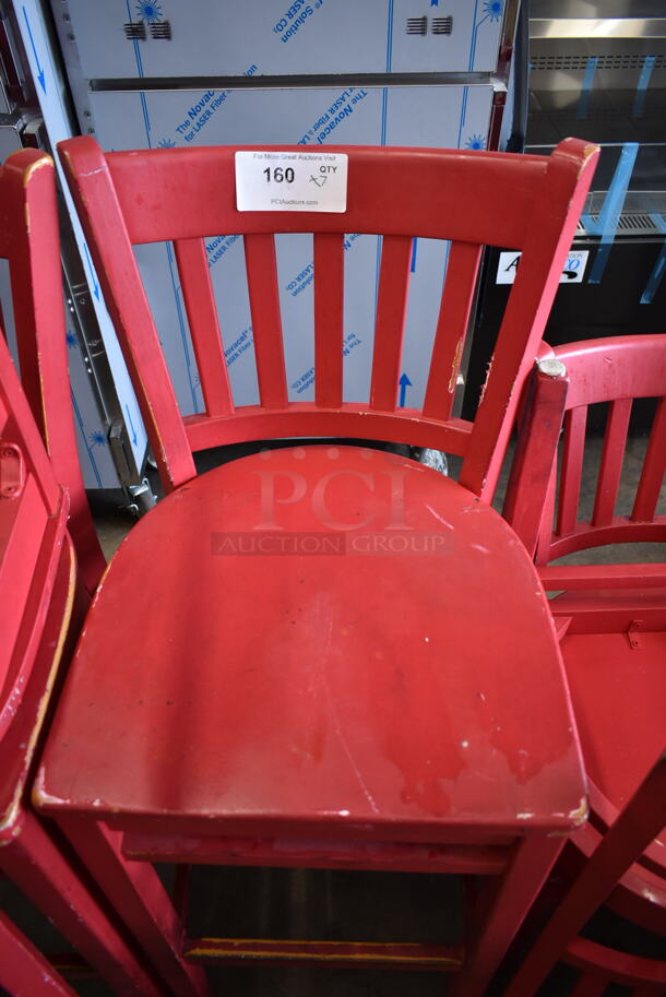 7 Red Bar Height Chairs. 7 Times Your Bid! - Image 4 of 5