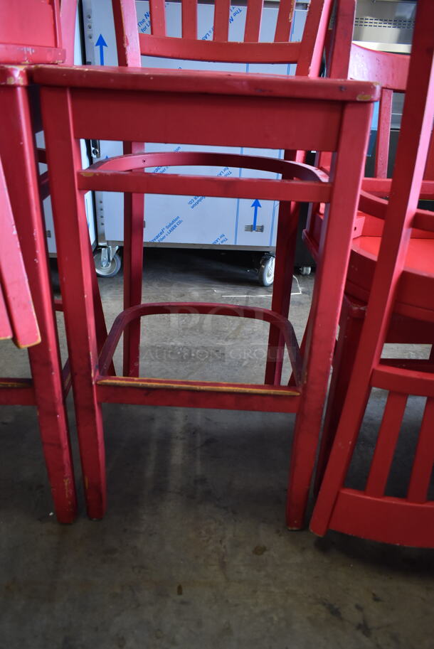 7 Red Bar Height Chairs. 7 Times Your Bid! - Image 5 of 5