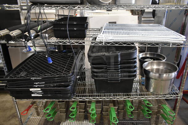 ALL ONE MONEY! Four Tier Lot of Various Items Including Bus Bins, Metal Baking Pans and Drop In Bins - Image 2 of 5