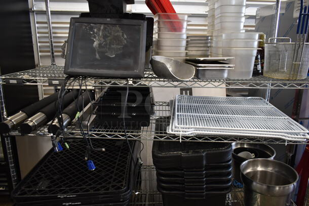 ALL ONE MONEY! Four Tier Lot of Various Items Including Bus Bins, Metal Baking Pans and Drop In Bins - Image 3 of 5