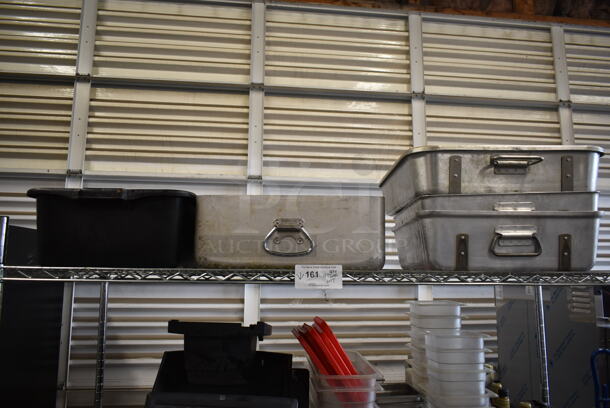 ALL ONE MONEY! Four Tier Lot of Various Items Including Bus Bins, Metal Baking Pans and Drop In Bins - Image 5 of 5