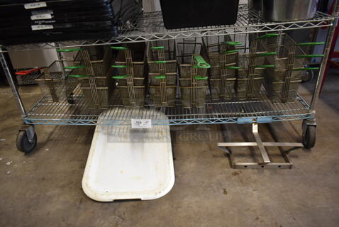 ALL ONE MONEY! Tier Lot of 22 Metal Fry Baskets, Metal Piece and Poly Piece.