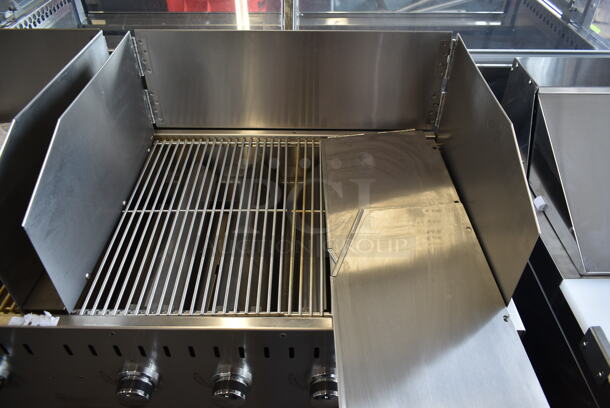 2023 Backyard Pro LPG60 Stainless Steel Commercial Floor Style Propane Gas Powered Portable Charbroiler Grill w/ Under Shelf on Commercial Casters. Tested and Working! - Image 4 of 8