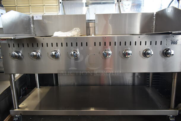 2023 Backyard Pro LPG60 Stainless Steel Commercial Floor Style Propane Gas Powered Portable Charbroiler Grill w/ Under Shelf on Commercial Casters. Tested and Working! - Image 5 of 8