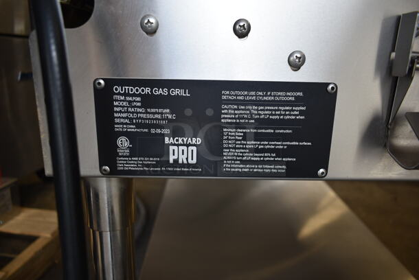 2023 Backyard Pro LPG60 Stainless Steel Commercial Floor Style Propane Gas Powered Portable Charbroiler Grill w/ Under Shelf on Commercial Casters. Tested and Working! - Image 8 of 8