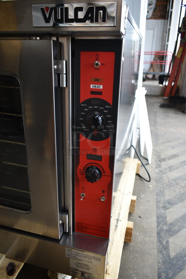 BRAND NEW SCRATCH AND DENT! Vulcan VC5GD-21D1Z Stainless Steel Commercial Propane Gas Powered Full Size Convection Oven w/ View Through Doors, Metal Oven Racks and Thermostatic Controls. Tested and Working! - Image 3 of 8
