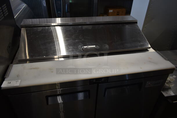 2017 Saturn FB48-12 Stainless Steel Commercial Sandwich Salad Prep Table Bain Marie Mega Top w/ Back Splash on Commercial Casters. 115 Volts, 1 Phase. Tested and Working! - Image 2 of 8