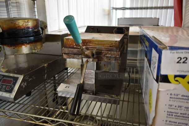 Gold Medal 5025 Stainless Steel Commercial Countertop 4 Well Mini Waffle Maker. 120 Volts, 1 Phase. Tested and Working! - Image 2 of 5