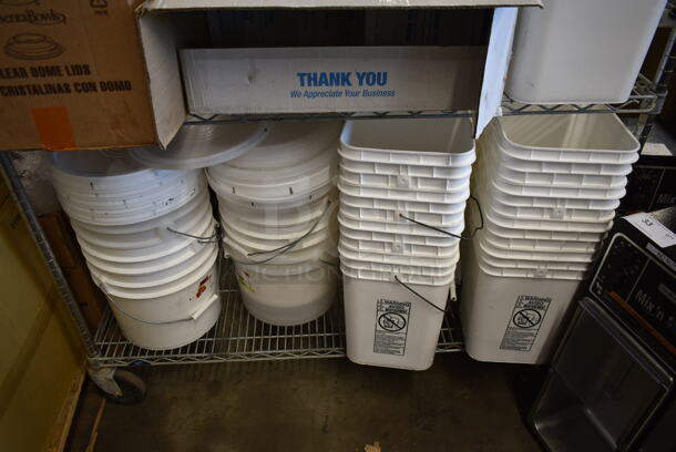 ALL ONE MONEY! Lot of Various Items on Shelving Unit Including Poly Bins and Lids. Does Not Include Shelving Unit. - Image 5 of 5
