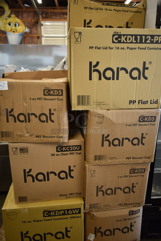 PALLET LOT of 15 Boxes of Various Paper Products Including Plastic Lids and Dessert Cups. 15 Times Your Bid! - Image 2 of 2