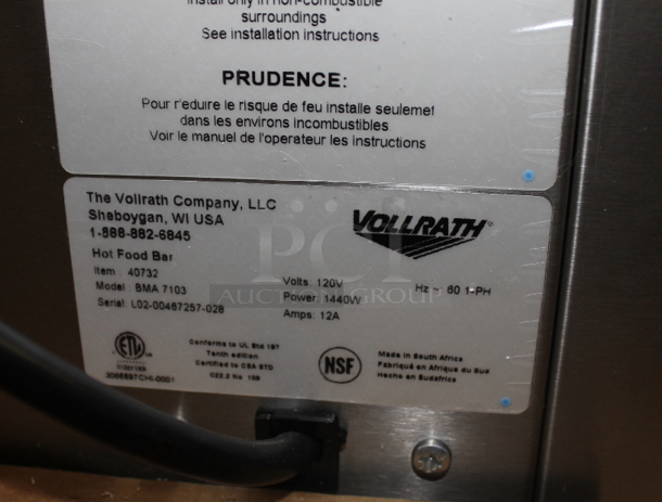 Vollrath BMA 1073 Stainless Steel Commercial Countertop Heated Display Case Merchandiser. 120 Volts, 1 Phase. Tested and Working! - Image 5 of 5