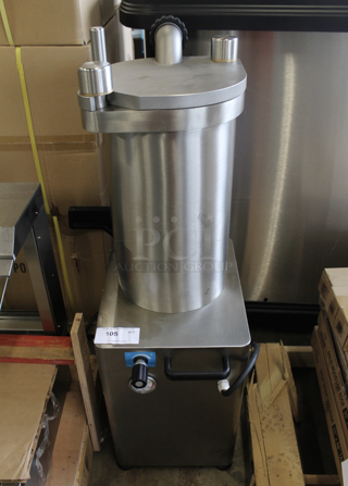 2021 Omcan F25S Stainless Steel Commercial Heavy Duty Hydraulic Sausage Stuffer. 208 Volts, 3 Phase. 