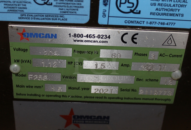 2021 Omcan F25S Stainless Steel Commercial Heavy Duty Hydraulic Sausage Stuffer. 208 Volts, 3 Phase.  - Image 5 of 5