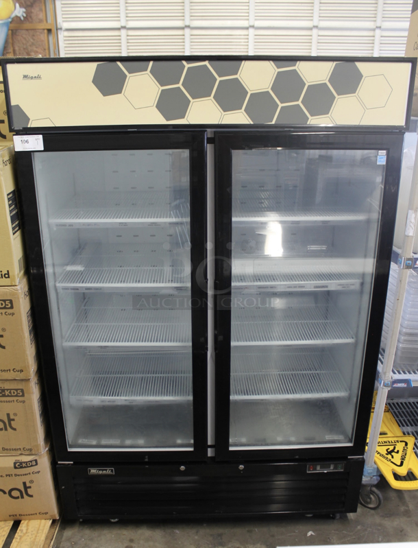 2019 Migali C-49FM-HC Metal Commercial 2 Door Reach In Freezer Merchandiser w/ Poly Coates Racks. 115 Volts, 1 Phase.  Tested and Working! - Image 1 of 5
