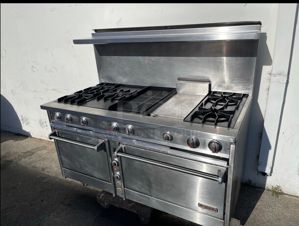 Commercial Dynasty 5 Burner Grill and Griddle 60 inch Gas Range  - Image 1 of 8