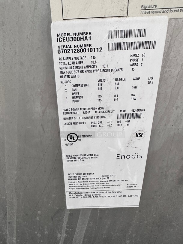 Ice-O-Matic ICEU300HA1 30 inch W Half Cube Undercounter Ice Machine - 309 lbs/day, Air Cooled  - Image 4 of 4
