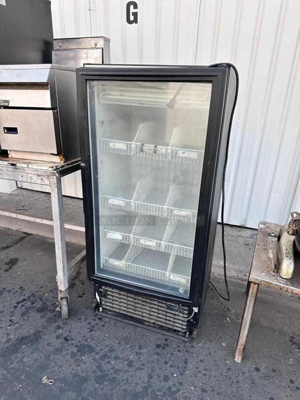 Display Freezer! True GDM-10F 24 inch One Section Display Freezer w/ Swing Door , Black, 115v - Image 1 of 7